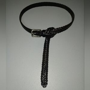 Braided Black Leather Belt